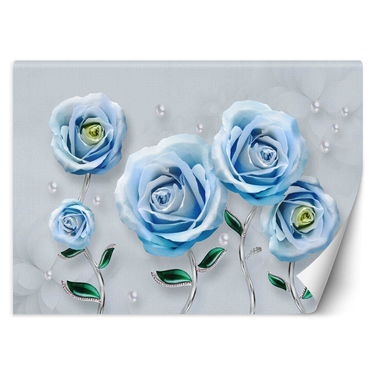 Fototapeta, Niebieskie róże 3D (Rozmiar 350x245)