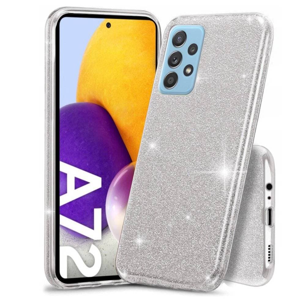 Zdjęcia - Etui Samsung   GALAXY A72 Brokat Glitter srebrne 