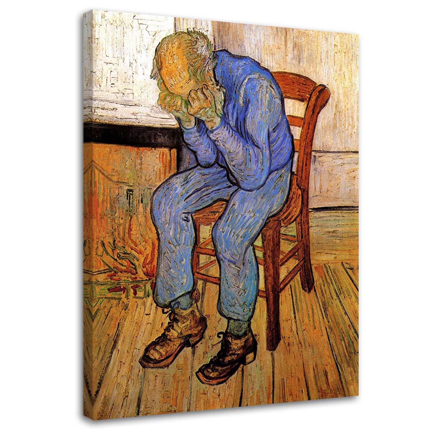 Obraz na płótnie, Stary człowiek w smutku - V. van Gogh reprodukcja (Rozmiar 80x120)