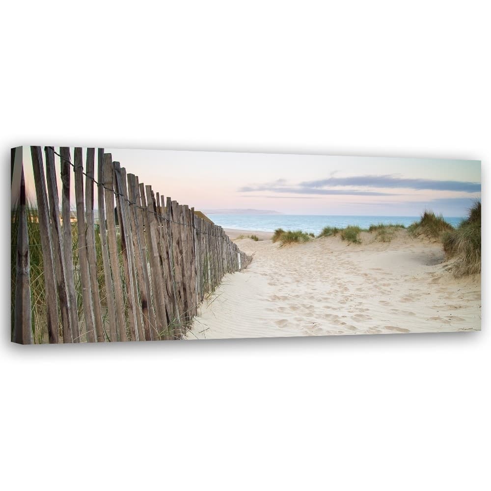 Obraz na płótnie, Plaża po zachodzie słońca (Rozmiar 150x50)