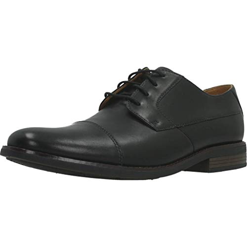 Clarks Męska czapka beczka Derbys, czarny - Czarny Black Leather - 45 EU