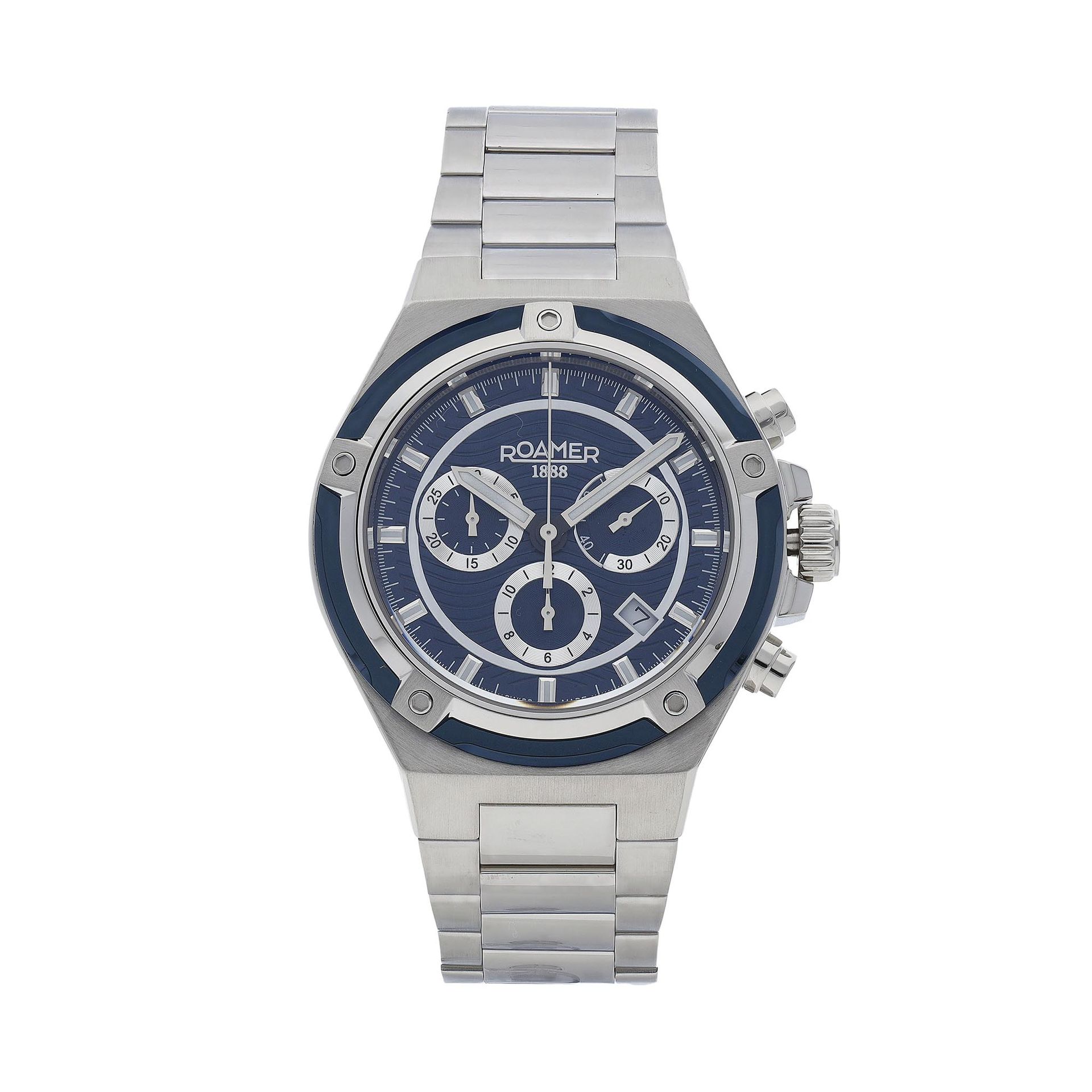 Zegarek ROAMER - Tempomaster Chrono 221837 41 45 20 Silver/Blue