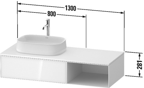 Duravit Zencha Szafka podumywalkowa wisząca 130x55 cm biała ZE4818064840000