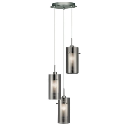 Searchlight Lampa wisząca Duo 2 szkło/chrom okrągła 3-pkt.