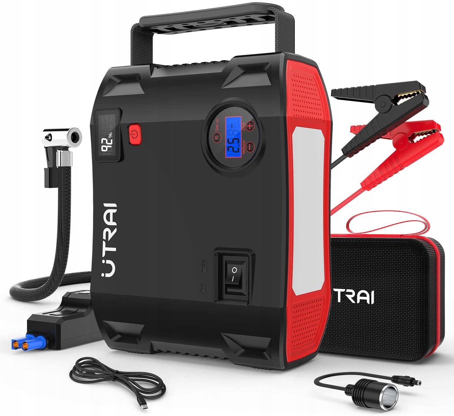 Jump Starter Powerbank Kompresor Rozruch Lampa 5w1
