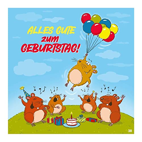 Kartka z życzeniami z muzyką, dowcipna kartka urodzinowa z kolorowym motywem, pasującym hasłem i tekstem wewnętrznym, w zestawie z kopertą, 17 x 16,5 cm