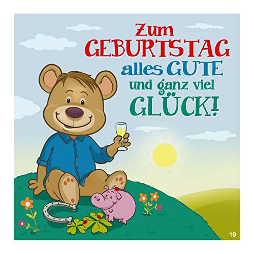 Kartka z życzeniami z muzyką, dowcipna kartka urodzinowa z kolorowym motywem, pasującym hasłem i tekstem wewnętrznym, w zestawie z kopertą, 17 x 16,5 cm