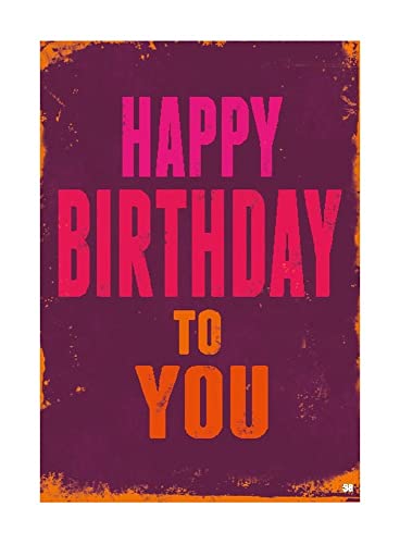 Kartka z życzeniami na urodziny (neutralna), niezwykła kartka urodzinowa z muzyką, sentencją i ruchomymi elementami, w zestawie koperta, 14,8 x 21 cm