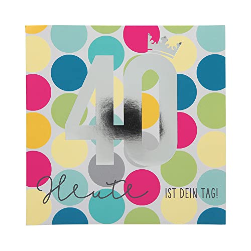 Depesche 11515-038 Kartka z liczbami na 40. urodziny z muzyką, uszlachetniona kartka składana z oryginalnym tekstem wewnętrznym, w tym koperta, format 15,5 x 15,5 cm