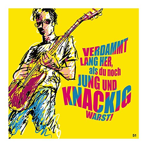 Kartka z życzeniami z muzyką, dowcipna kartka urodzinowa z kolorowym motywem, pasującym hasłem i tekstem wewnętrznym, w zestawie z kopertą, 17 x 16,5 cm