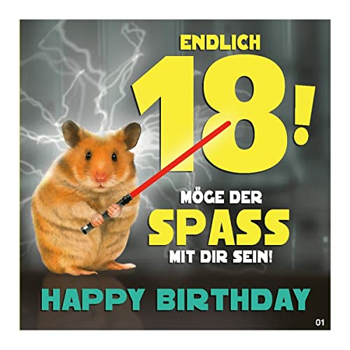 Kartka z życzeniami z muzyką, dowcipna kartka urodzinowa z kolorowym motywem, pasującym hasłem i tekstem wewnętrznym, w zestawie z kopertą, 17 x 16,5 cm