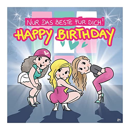 Kartka z życzeniami z muzyką, dowcipna kartka urodzinowa z motywem archei, pasująca sentencja i tekst wewnętrzny, w zestawie z kopertą, 17 x 16,5 cm