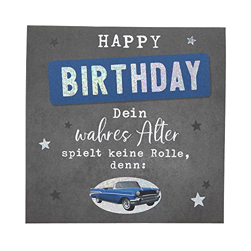 Depesche 0011694-041 Pop-up Kartka z życzeniami urodzinowymi, składana kartka z muzyką, elementami świetlnymi i oryginalnym napisem, kartka urodzinowa z kopertą, format 15,5 x 15,5 cm