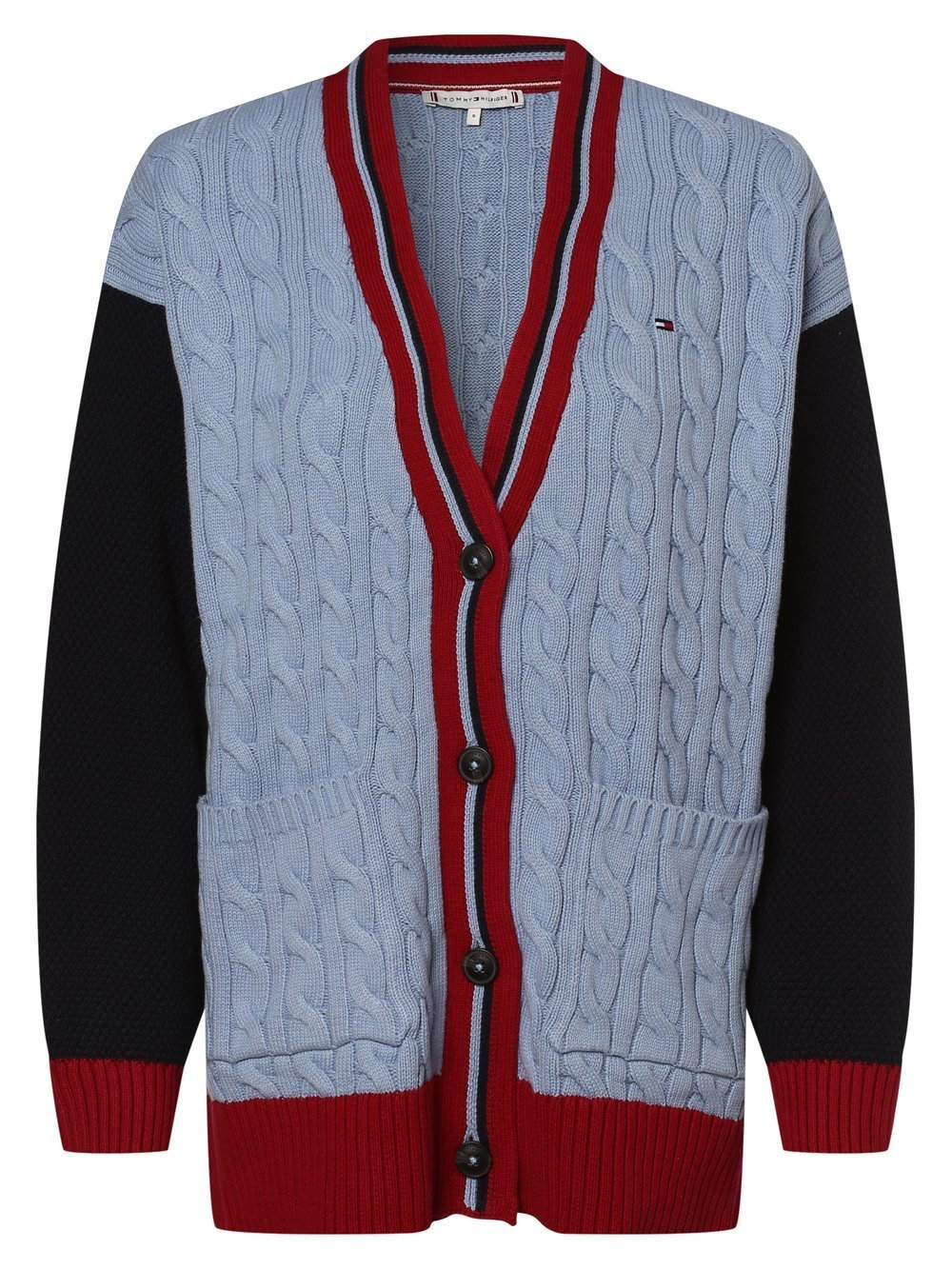 Tommy Hilfiger - Kardigan damski, niebieski|wielokolorowy