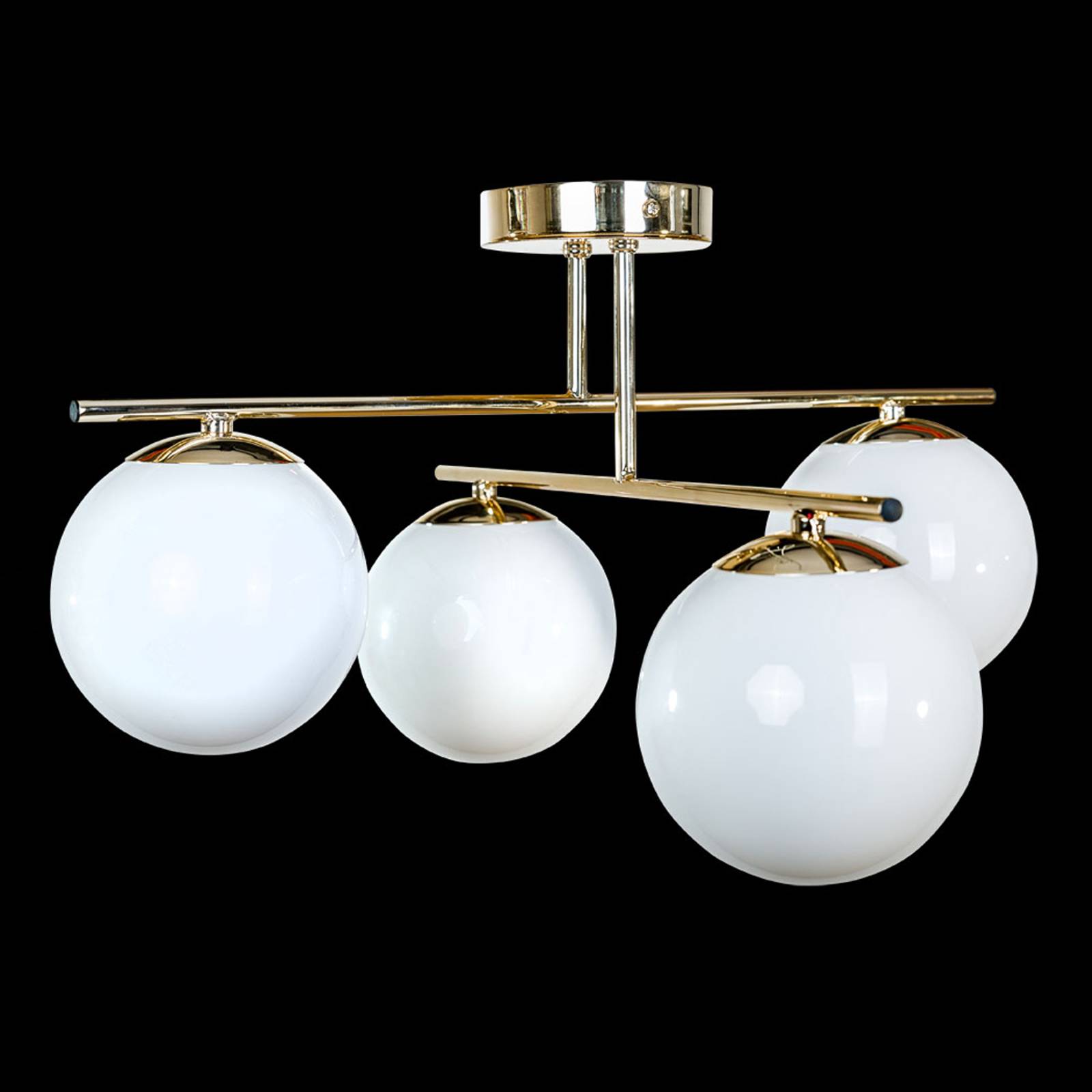 Lampa sufitowa Aurora, 4-punktowa, złota
