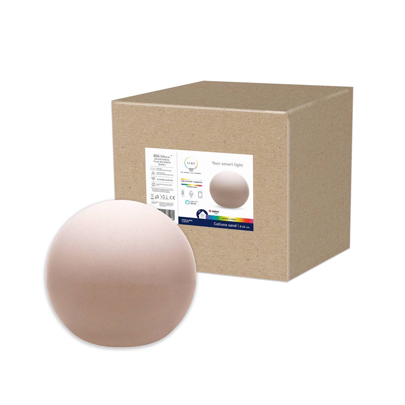 Müller Licht tint Calluna LED kula piaskowa, 40 cm