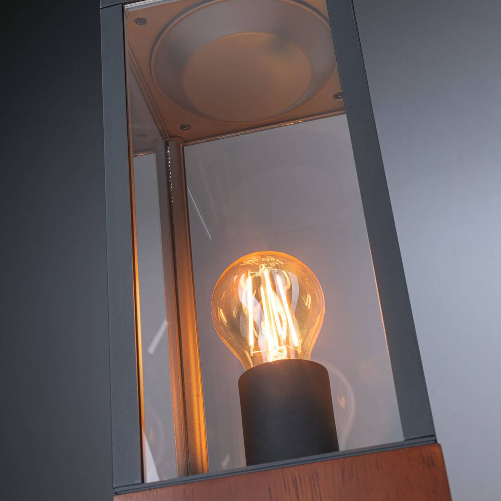 Paulmann Timba lampa cokołowa z drewnem, 40 cm
