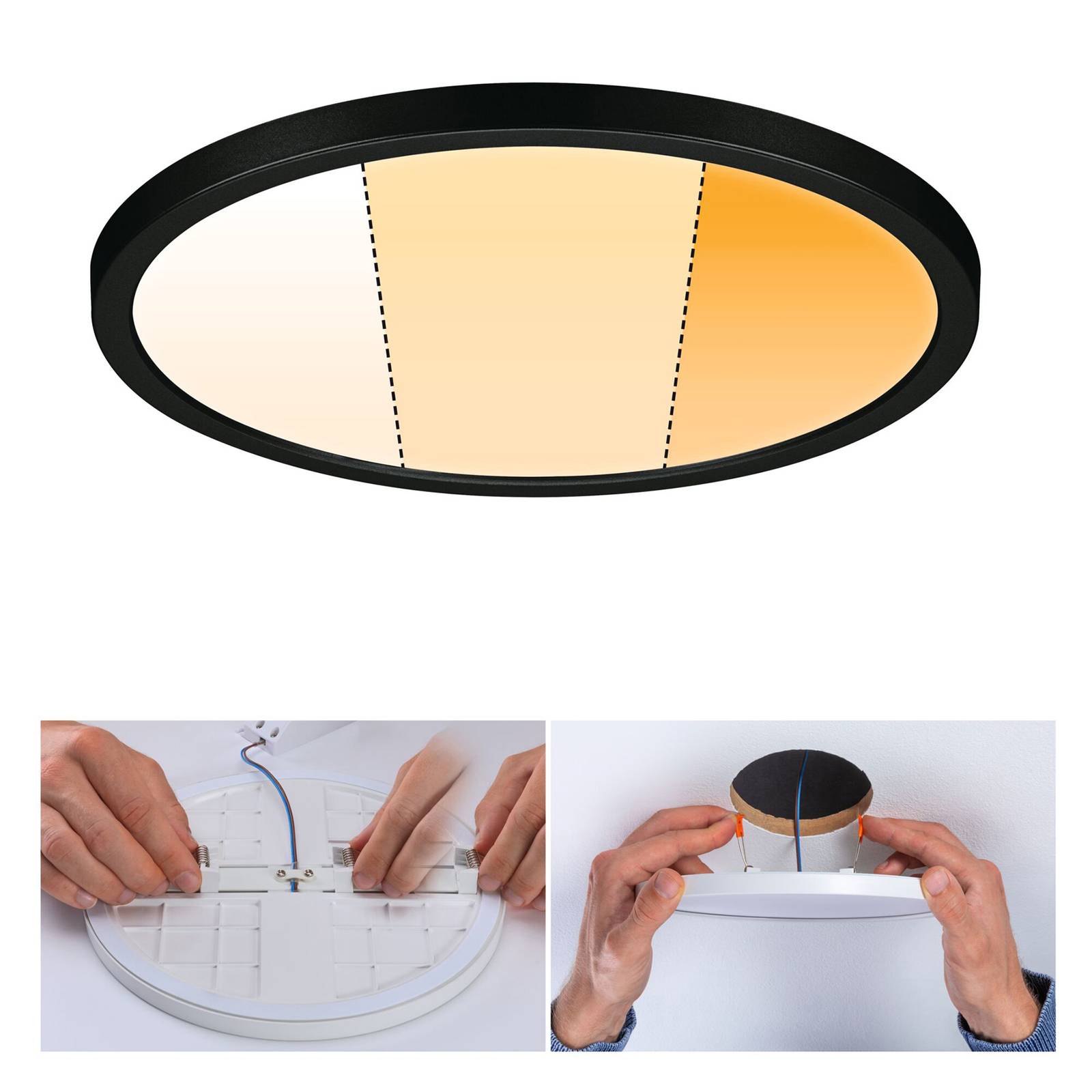Paulmann Panel Areo dimtowarm okrągły czarny 23cm