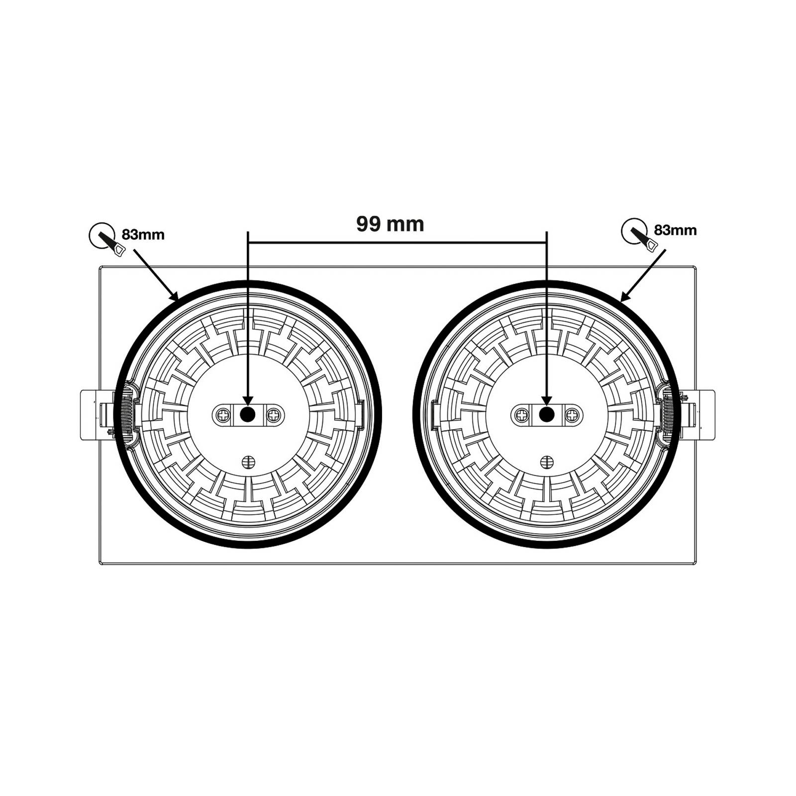 SLC DL04 Square X2 wpuszczana LED 2 700 K biała