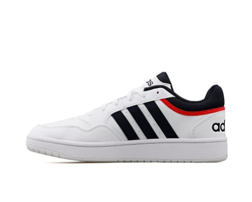 adidas Hoops 3.0, Trampki męskie, Ftwr White Legend Ink Vivid Red, 42.5 EU