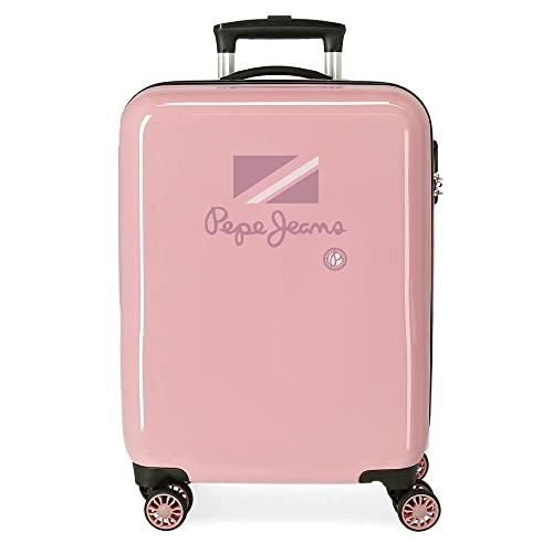 Pepe Jeans Holi walizka kabinowa różowa 38 x 55 x 20 cm sztywne ABS boczne zapięcie 34 l 2 kg 4 podwójne koła bagaż podręczny, różowa, walizka kabinowa, różowy, Walizka kabinowa