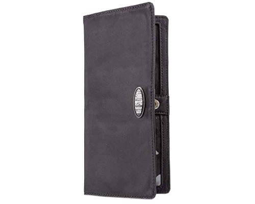 Big Skinny Damski portfel Executive Bi-Fold książeczka czekowa wąski, pomieści do 40 kart, czarny