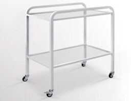 SZ mobilny stolik zabiegowy z blatami szklanymi