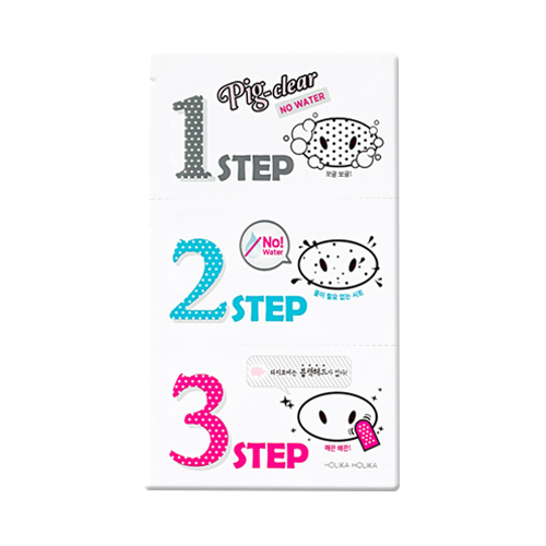 Holika Pig-nose Clear Black Head 3-step Kit No Water plastry oczyszczające na nos