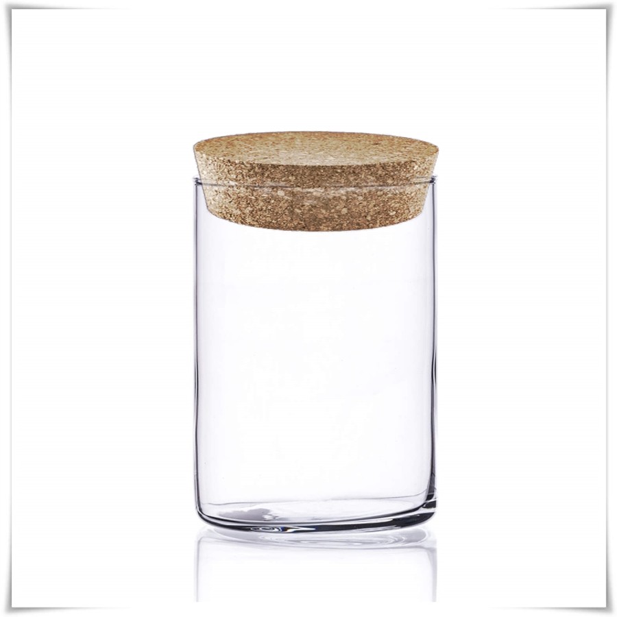 Pojemnik szklany cylinder H-15 cm D-10 cm z pokrywką korkową