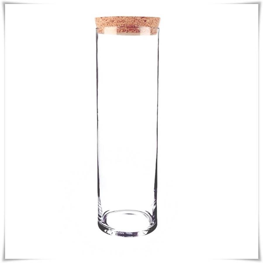 Pojemnik szklany cylinder H-40 cm D-10 cm z korkiem