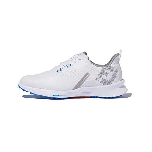 Footjoy Męskie buty do golfa z paliwem, biały, biały, pomarańczowy, 10.5 UK Wide