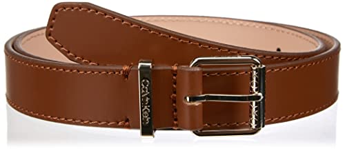 calvin klein Damski pasek z klamrą CK Must SQR, koniak, 90
