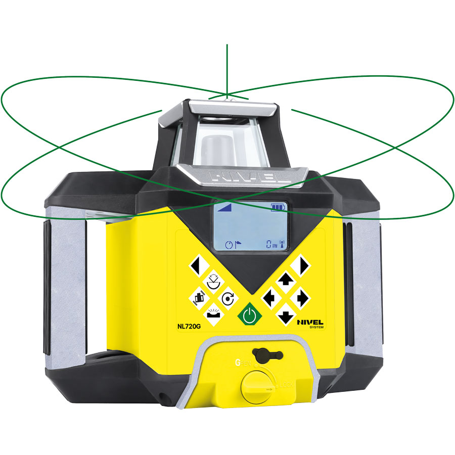 Nivel System NL720G DIGITAL - niwelator laserowy (wiązka zielona) z czujnikiem cyfrowym, spadki manualne
