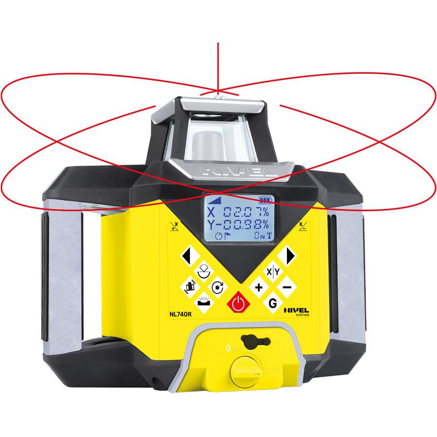 Niwelator laserowy (wiązka czerwona) Nivel System NL740R DIGITAL z czujnikiem cyfrowym, spadki cyfrowe