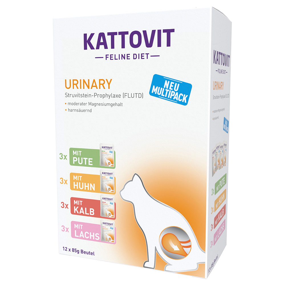 Pakiet mieszany Kattovit Urinary, saszetki, 12 x 85 g, karma mokra dla kota