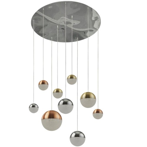 Planets LED lampa wisząca 9-punktowa chrom 4519-9