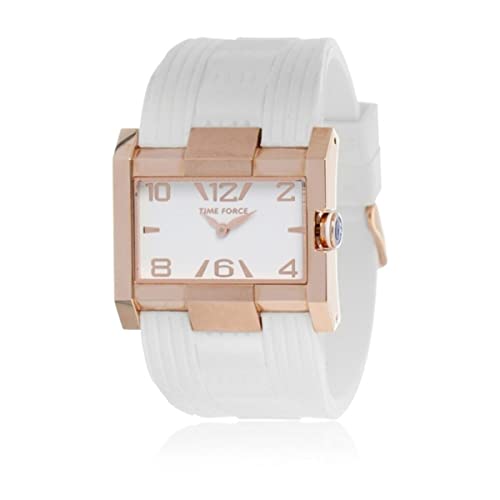 Time Force tf4033l1 - Damski zegarek z gumowym paskiem, biały/szary, biały, One Size, pasek
