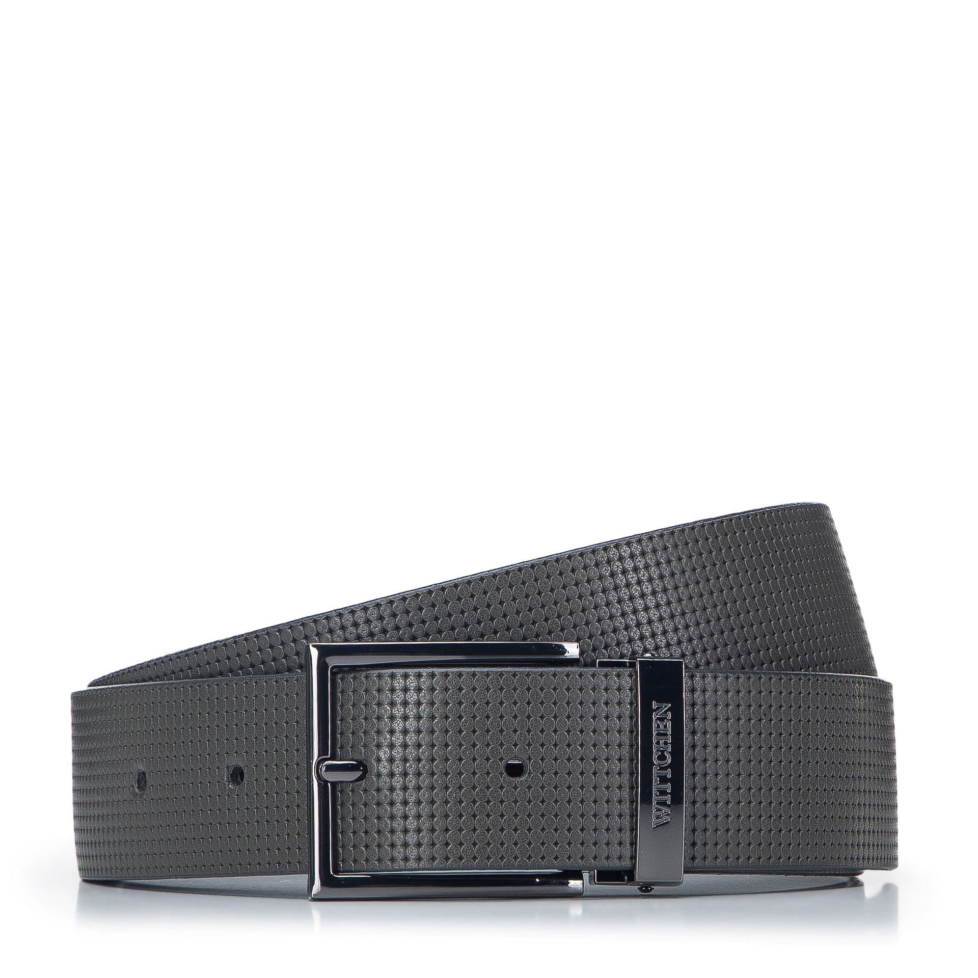 Męski pasek skórzany w drobny wzór