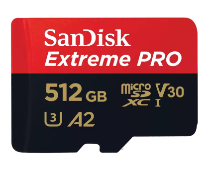 SanDisk microSDXC Extreme Pro 512GB 200/140 MB/s A2 C10 V30 UHS-I U3