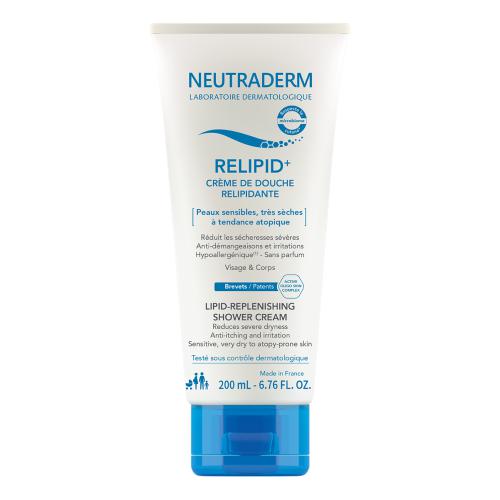 NEUTRADERM RELIPID+ Krem do mycia pod prysznic odbudowujący warstwę lipidową do twarzy i ciała, 200ml