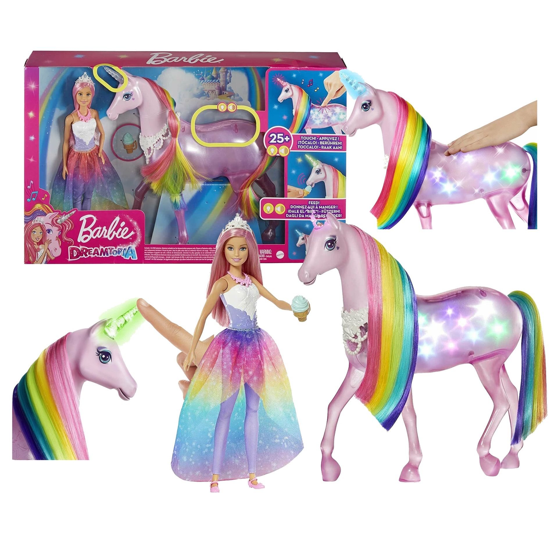 Lalka Mattel GWM78 Barbie Jednorożec Magia Świateł
