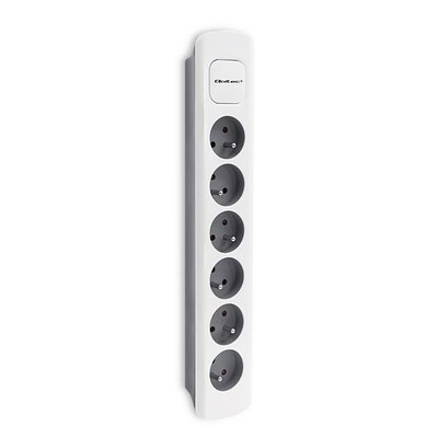 Listwa zasilająca Qoltec 6 gniazd | 1.8m | Szara