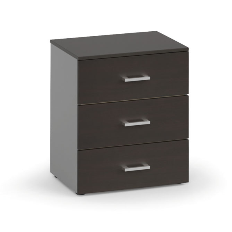 Komoda biurowa do biurek ergonomicznych PRIMO, 740 x 420 x 600 mm, szara / wenge