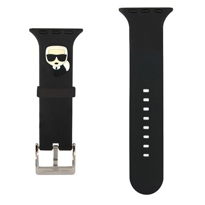 Apple KARL LAGERFELD Karl Lagerfeld Silicone Karl Head Pasek do Watch 38/40/41 mm (czarny) KLAWMSLKK