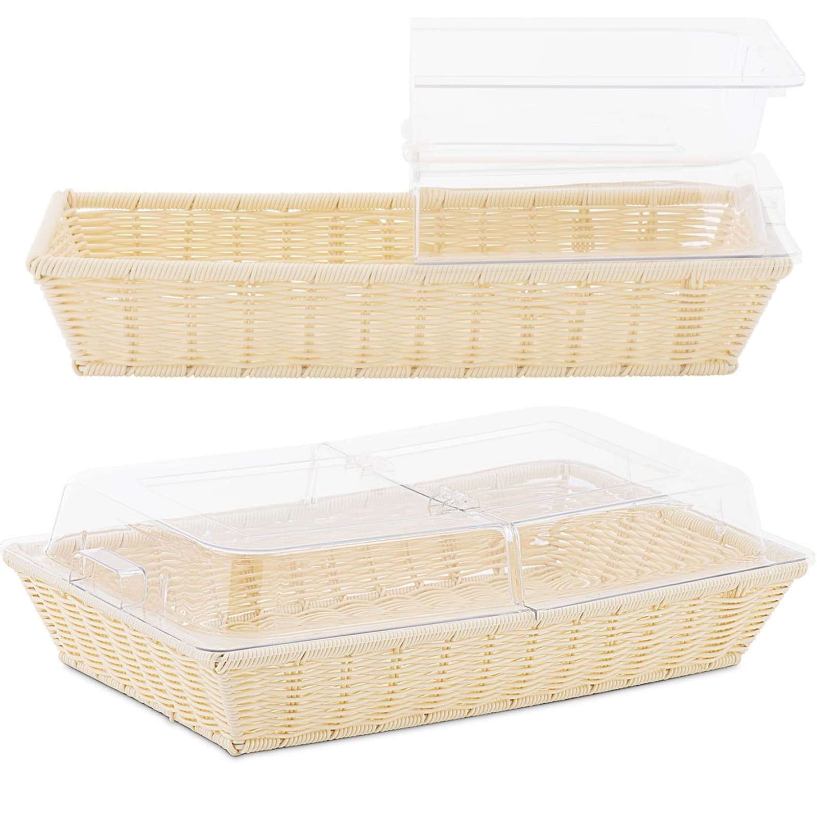 Royal Catering Kosz na pieczywo z pokrywką na zawiasach 530 x 328 x 140 mm RCBB-01