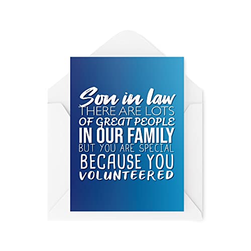 Śmieszne karty z synem | 'You're Special You Volunteered Card | dla niego urodziny gratulacje syn córka ślub banter miłość | CBH655
