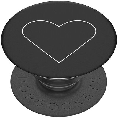 PopSockets PopSockets PopGrip - Rozkładany uchwyt i podstawka do telefonów oraz tabletów z wymiennymi krążkami PopTops - White Heart Black 90040