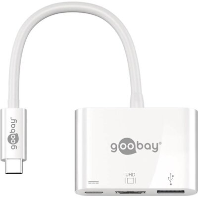 Goobay Adapter USB USB-C HDMI USB 3.0 USB-C Biały 62104
