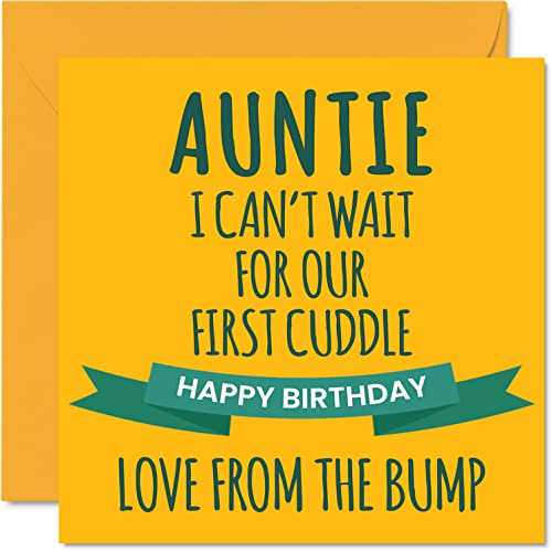 Zabawne kartki urodzinowe dla cioci - Pierwsza przytulanka - Kartka urodzinowa dla cioci od Bump, prezenty urodzinowe dla cioci 145 mm x 145 mm specjalne kartki okolicznościowe prezent dla cioci