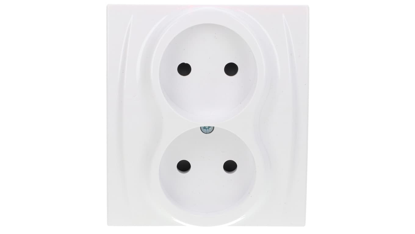 Karlik elektrotechnik LOGO Gniazdo podwójne b/u biały LGP-2 LGP-2p